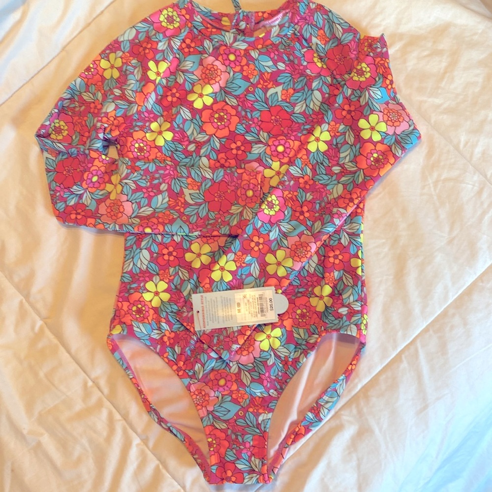 Girls rash guard swimsuit